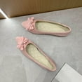 thumbnail image 4 of Miluxas Women Fashion Solid Color Flower Flats Comfort Pointed Toe Dress Oversized Cloth Shoes Pink 7.5(40), 4 of 4
