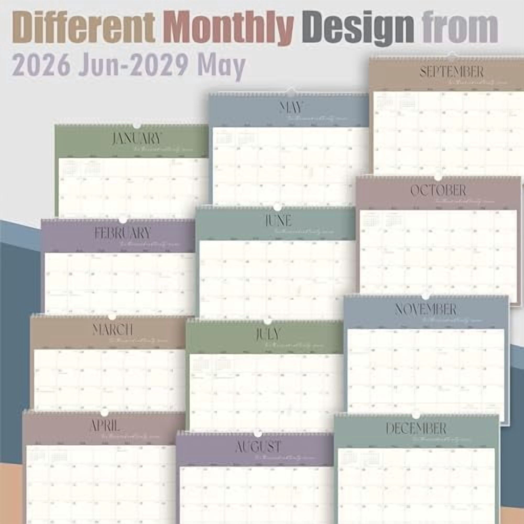 Jointown Wall Calendar 2026-2029, 36-Month Hanging Wall Calendar June 2026 - May 2029, 14" X 11" Monthly Planner With Thick Paper Spiral Bound For Office Home School Organizing & Planning