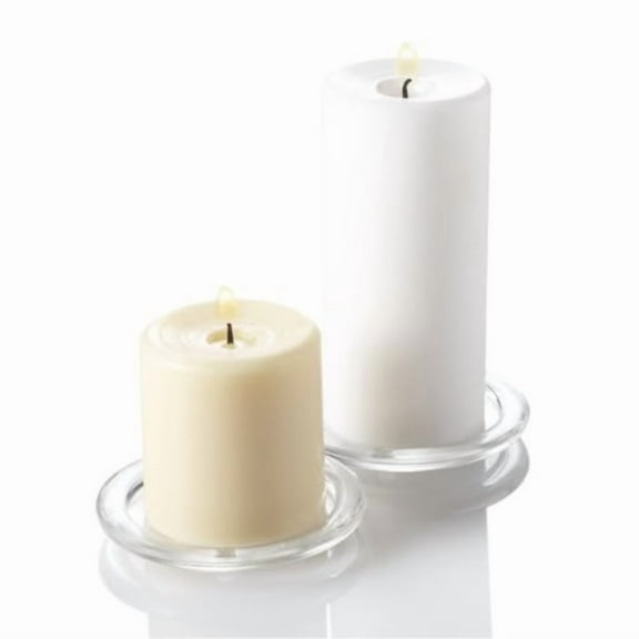 Eastland Clear Pillar Candle Round Glass Plate 4”, 12 Pack