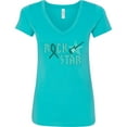 thumbnail image 3 of Inktastic Rock Star Ovarian Cancer Women's V-Neck T-Shirt, 3 of 5