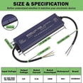 thumbnail image 3 of 12V LED Driver IP67 Waterproof 12V 100W Power Supply former 100-264V AC to 12Volt DC Low Voltag, 3 of 5
