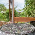 thumbnail image 2 of Ambesonne Flower Fitted Round Tablecloth, Leaves Blossoming Petals Art, 40"- 44" Diameter, Grey Pink and Sage Green, 2 of 5