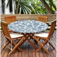 thumbnail image 6 of Round Tablecloth with Elastic Edge, 36-60Inch Waterproof Table Cloth for Dinner, Outdoor, Picnic, 52inch, Blue and White Flower, 6 of 6