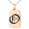 thumbnail image 1 of Stainless Steel Letter O Initial Old English Monogram Engraved Small Rectangle Dog Tag Charm Pendant Necklace, 1 of 1