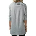 thumbnail image 3 of Enwejyy Autumn Casual Solid Color Long Sleeve Pile Of Collar Shirt Tops, 3 of 3