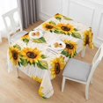 thumbnail image 6 of Sunflower Table Cloth Waterproof Tablecloths, Summer Botanical Vintage Floral Spring Tablecloth Dining Table Cover for Kitchen Party Tabletop Outdoor, Rectangle Tablecloth 60x120 Inch, 6 of 9