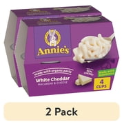 (2 pack) Annie's White Cheddar Microwave Mac and Cheese with Organic Pasta, 4 Cups, 8.04 oz