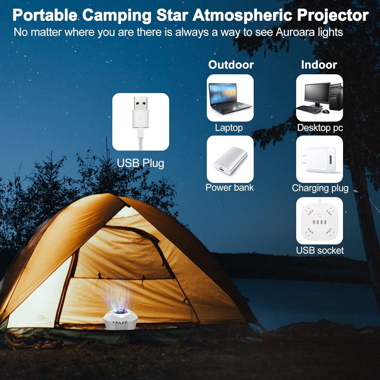 Slok Aurora Star Light Projector, Remote & Bluetooth, Multi-Color Galaxy Projection for Bedroom/Party Decor