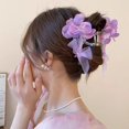 thumbnail image 4 of Butterfly Orchid Flower Hair Claw Clip for Women Summer Style Floral Hair Accessory Headpiece Decorative Hair Clip, 4 of 5