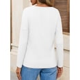thumbnail image 2 of Womens Long Sleeve T-Shirts Casual V Neck Loose Fit Shirts 2025 Fall Lightweight Basic Tees, 2 of 6