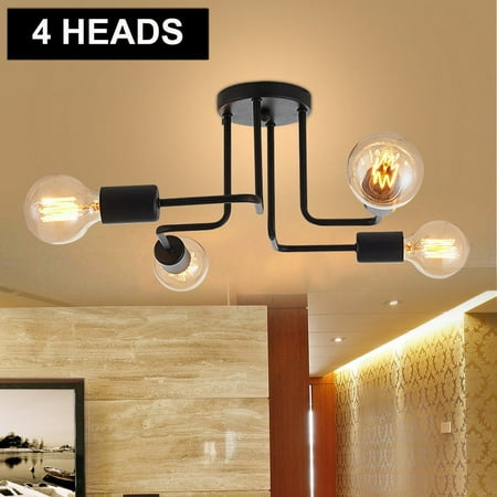Ceiling Lighting Bar Ceiling Light Vintage Pendant Lights Modern Loft Lamp 4 Heads Industrial Ceiling Light for Home Decoration ()