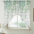 thumbnail image 2 of Eucalyptus Leaves Swag Valances for Windows 2 Pack, Kitchen Window Curtains 36 Inch Length, Sage Green Summer Botanical Weeping Wooden Privacy Swag Curtains for Living Room/Bathroom 36"x36", 2 of 8