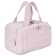thumbnail image 1 of Naiovety Bolsa de maquillaje de gran capacidad y bien organizada que evita confusiones con 4 compartimentos. Almacenamiento y organización del hogar rosa, 1 of 4