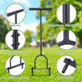 thumbnail image 5 of Core Aerator Lawn Tool, 39-Inch Manual Plug Coring Tool Grass Aerator with Storage Bags & Cleaning Tool Aerate Lawn Tools Yard Aeration Tool Garden Tool for Compact Soil Black, 5 of 5