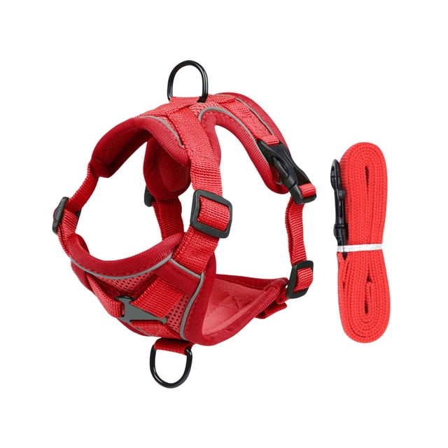 Dog Harness Vest Reflective Vest Style Harness and Leash Escape Proof Breathable Pet Chest Vest Walking Leash for & Small Medium Dogs Adjustable Pet Harness Walking Control Vest Pet Gear