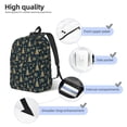 thumbnail image 3 of Vsdgher Gold Snowflake Christmas Tree Print Canvas Backpack Travel Rucksack Unisex Knapsack 15.7/17.7Inch Laptop Backpack for Work,College-Medium, 3 of 5