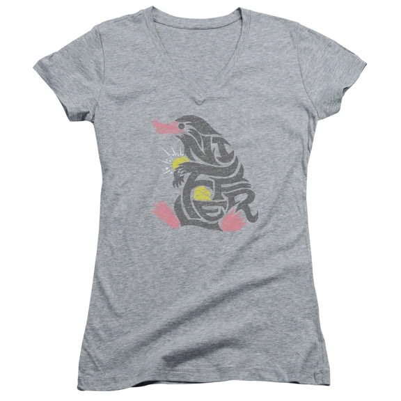 Fantastic Beasts - Niffler - Juniors Cap Sleeve V-Neck Shirt - Large