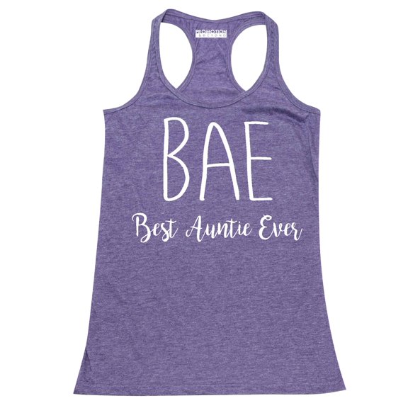 P&B BAE Best Auntie Ever Funny Women's Tank Top, Heather Purple, XL