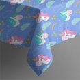 thumbnail image 4 of Blue Cartoon Unicorn Rainbow Cloud Pattern Rectangle Tablecloth 60"x102",Waterproof Polyester Rectangle Table Cloth, Wipeable Spillproof Polyester Tablecloth for Dining, Camping, Indoor and Outdoor, 4 of 6