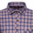 thumbnail image 3 of DDAPJ pyju Men's Plaid Shirt Regular Fit Business Casual Button Down Shirts Long Sleeve Wrinkle Free Dress Shirt Wedding Guest Shirts with Chest Pocket Purple XXL, 3 of 5