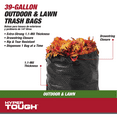 Hyper Tough 39Gallon Drawstring Outdoor & Lawn Trash Bags, 1.1 MIL, 30