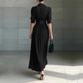thumbnail image 4 of Blmnix Dresses for Women 2026 Work Dresses Fit & Flare Semi Formal Dress Henley Maxi Elbow-Length Belted Summer Dresses for Women 2026,S, 4 of 6