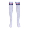thumbnail image 1 of Calcetines Altos Medias de Cristal con Rayas Azul Roja Sunnimix, 1 of 7