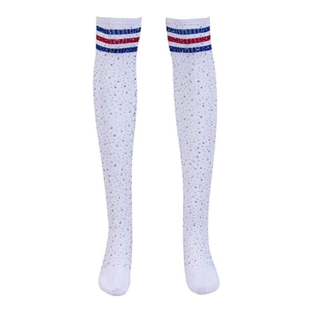 Calcetines Altos Medias de Cristal con Rayas Azul Roja Sunnimix
