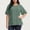 *Mint Green, variant on ClodeEU Women's Plus Size Tiered Ruffle Sleeve Blouse,Short Sleeve Round Neck Loose Shirt Khaki,Womens Plus XXXXL