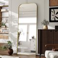 thumbnail image 2 of Puremirror 64"x21" Arched Floor Mirror Full Body Standing Mirror with Metal Frame, Gold, 2 of 7