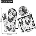 thumbnail image 6 of Black and White Rooster Kitchen Oven Mitt and Pot Holder Sets 2 Pcs for Baking, Cooking and Grilling, Heat Resistant Up To 392 °F, 6 of 7