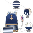 thumbnail image 4 of Juego de 2 mochilas para mujeres, adolescentes y niñas, bolsa de libros de gran capacidad con puerto de carga USB, linda mochila de lona ligera, mochila de viaje para computadora portátil, regalo de, 4 of 6