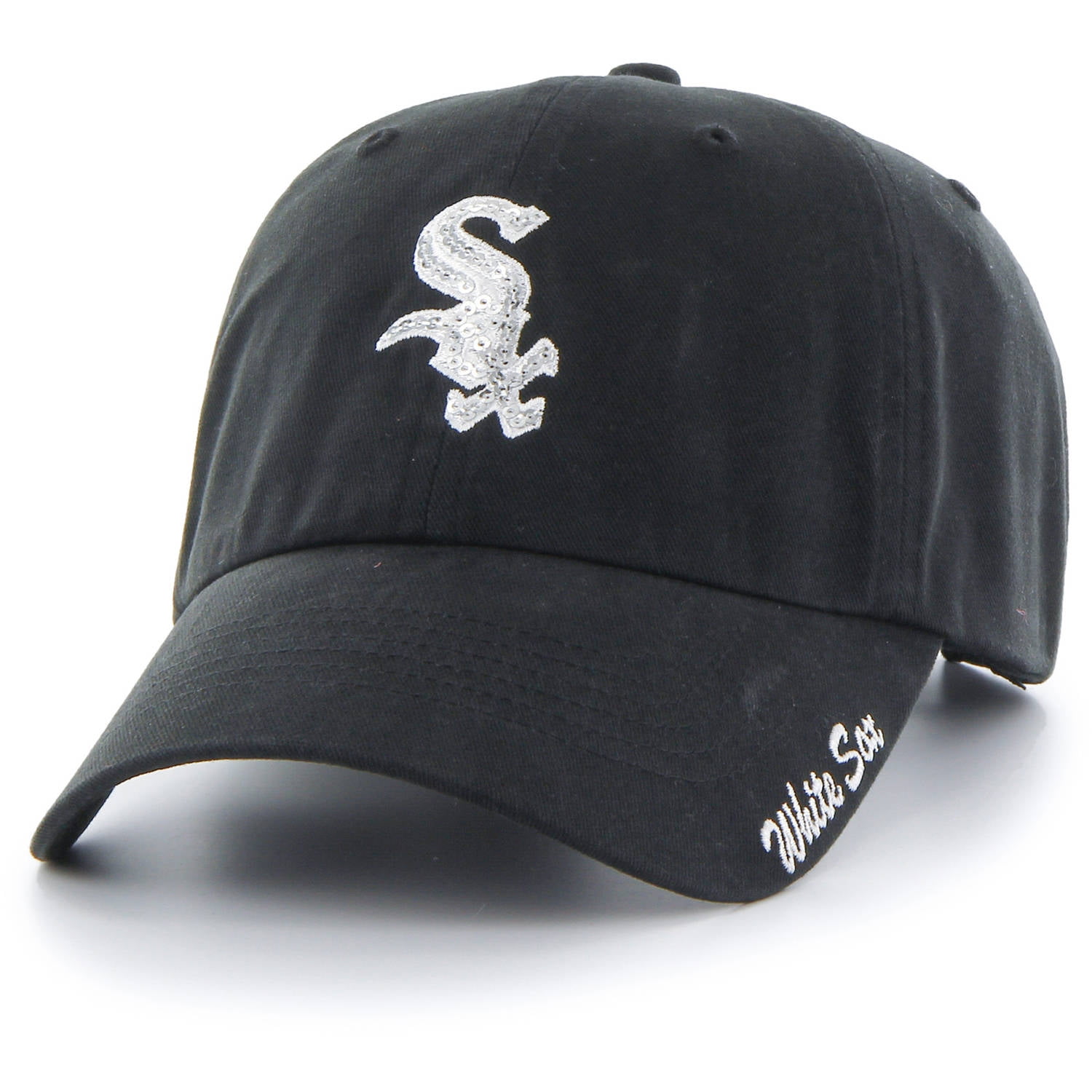 Women's '47 Black Chicago White Sox Sparkle Adjustable Hat OSFA by TWINS ENTERPRISE INC/47 BRAND