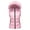 Pink, variant on KICILVS Puffer Vest Women Faux Fur Hooded Zip Up Sleeveless Winter Coat with Pockets for Outdoor Wear Green