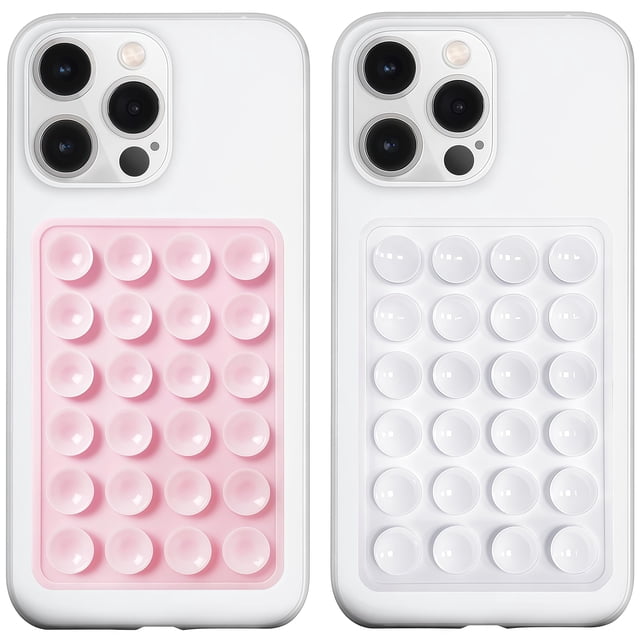 Funda de silicona con ventosa para teléfono, soporte LVShuliangPin, rosa claro