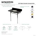 thumbnail image 4 of Kingston Brass KVPK36228K86 Imperial 36" Black Granite Console Sink with Stainless Steel Legs (8-Inch, 3-Hole), Black Granite/Polished Nickel, 4 of 4