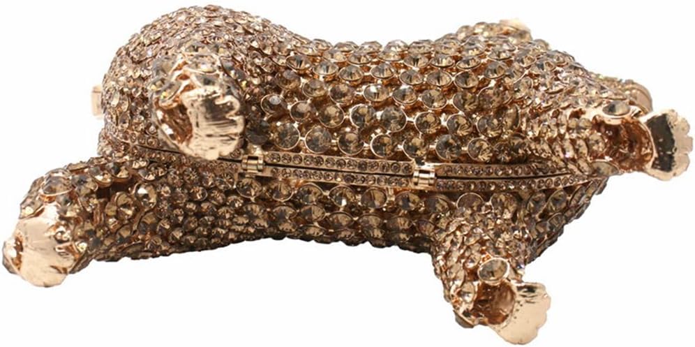 Baguery Luxury Poodle Rhinestone Clutch Purse for Women, Sparkling Crystal Evening Bag Wedding Party Phone-Friendly Animal Purse