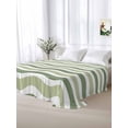 thumbnail image 5 of Sage Green Queen Size Flat Sheet, Wrinkleproof & Fadeproof Cooling Flat Bed Sheet Only, Abstract Geometric Ocean Wave Stripe Breathable Soft Bedding Top Sheets 90 x 102 Inches, 5 of 8