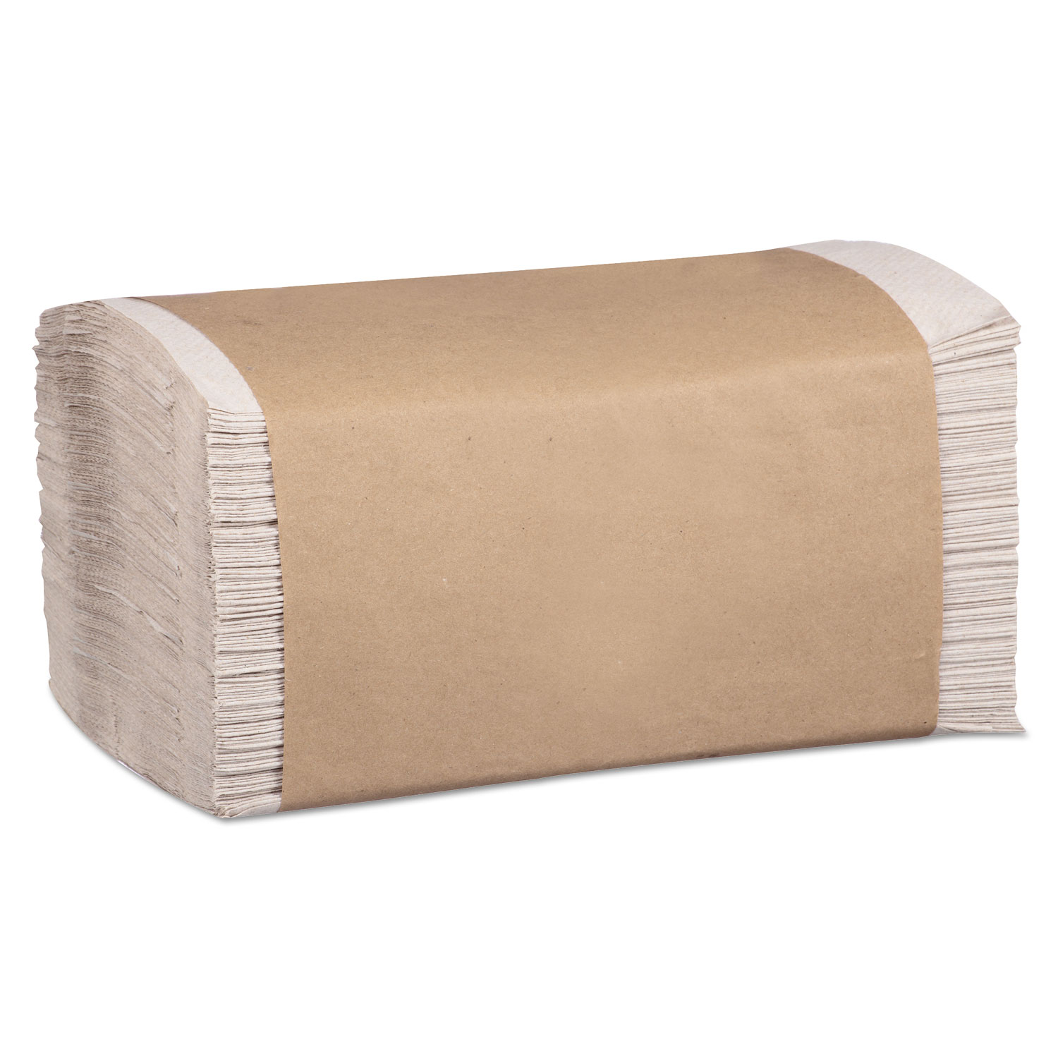 100 Recycled Folded Paper Towels, 1Ply, 8.62 X 10 1/4, Natural, 334