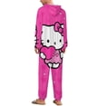 thumbnail image 3 of Hello Kitty Unisex Onesie Pajamas Zipper Jumpsuit Hooded One Piece Sleepwear for Family Mens Womens, 3 of 8