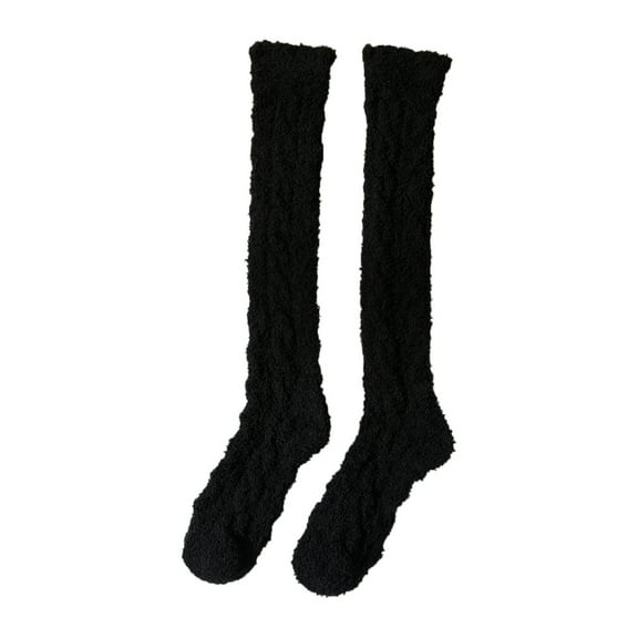 Black&Friday Deals 2024 Cyber&Monday Deals Dianli Socks Print Winter Women Coral Fleece Socks Middle Tube Sleeping Home Calf Socks