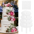 thumbnail image 3 of Deyuer 1 Set Reusable Round Cake Spacers Waterproof BPA Free Stacking Cake Stand 12 Cake Rods 4 Cake Separator Plates for Cakes of 4/6/8/10 Inches,White, 3 of 7