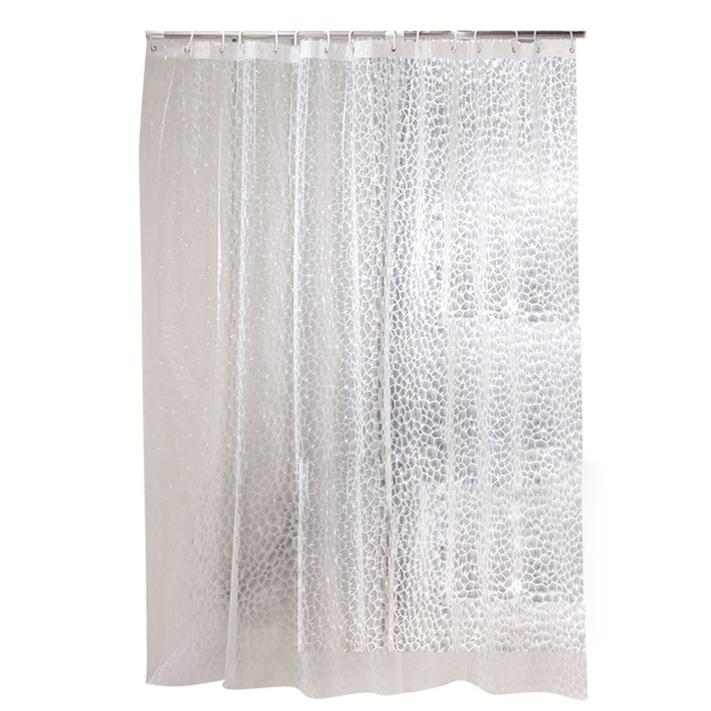 Details about   Transparent Thicken Bathing Shower Curtain Bathroom Clear Heavy Duty With Hooks 