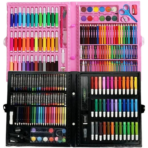 2 Set 150 Piece Kids Art Set,Bexikou Painting Kits for Kids Ages 4-12,Art Supplies for Girls & Boys,Drawing Set with Watercolor, Oil Pastels, Markers,Crayon,Colour Pencils