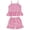03-Hot Pink, variant on vigerkar Girl's Summer 2 Piece Outfits Bow Print Short Sleeve Fitted T Shirt Plaid Shorts Cute Clothes Set (White, 6-7 Years)
