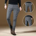 thumbnail image 3 of Pantalones elásticos para hombre, de cuadros grises, ajustados, elásticos, con trenzas, para hombre, pantalones de traje, clásicos, de verano 2024, con estilo y económicos, 3 of 5