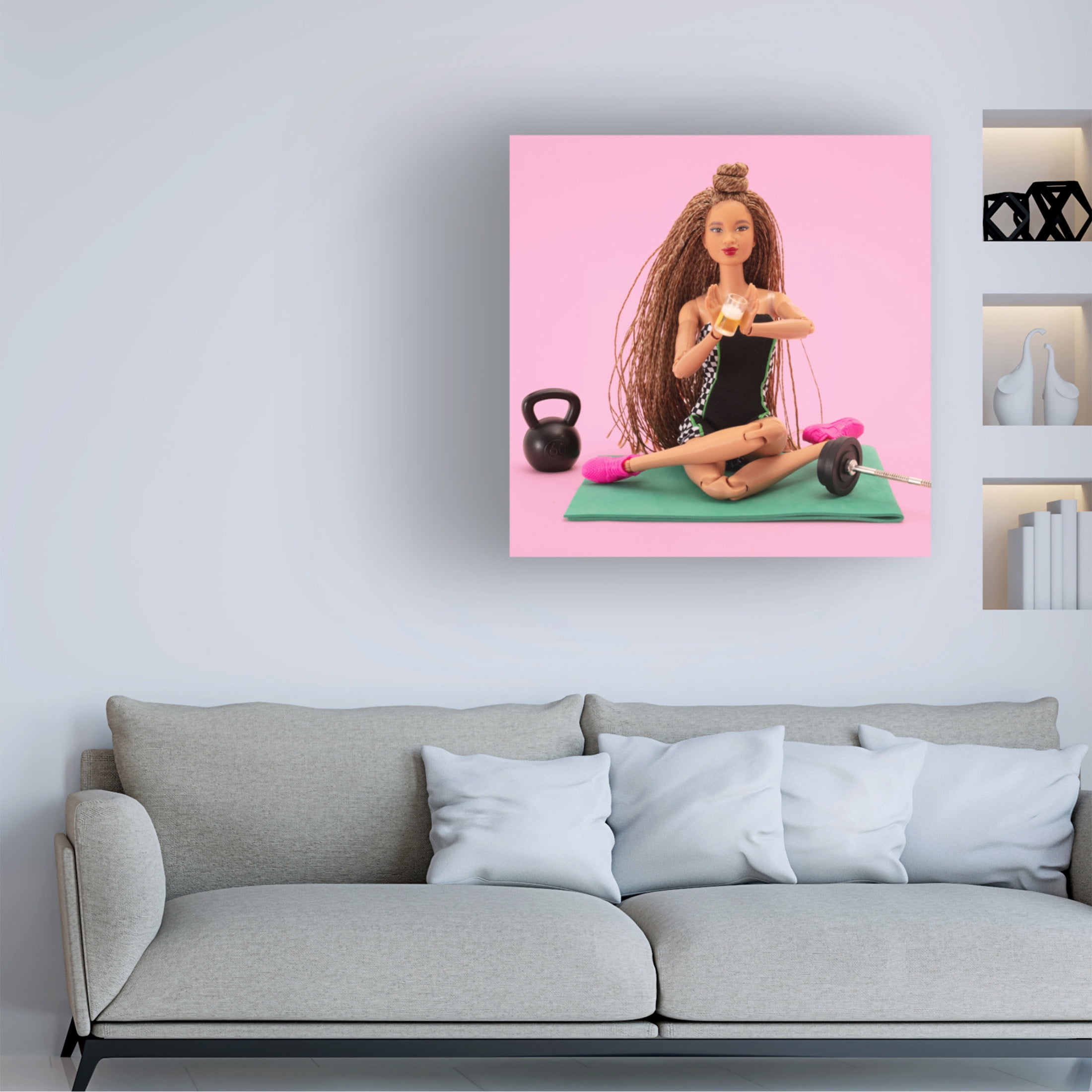 Canvas Wall Art - Julia Ramiro 'Yogui 1' Wall Art for Living Room, Bedroom, or Office Décor by Trademark Fine Art - 35 x 35 Inches