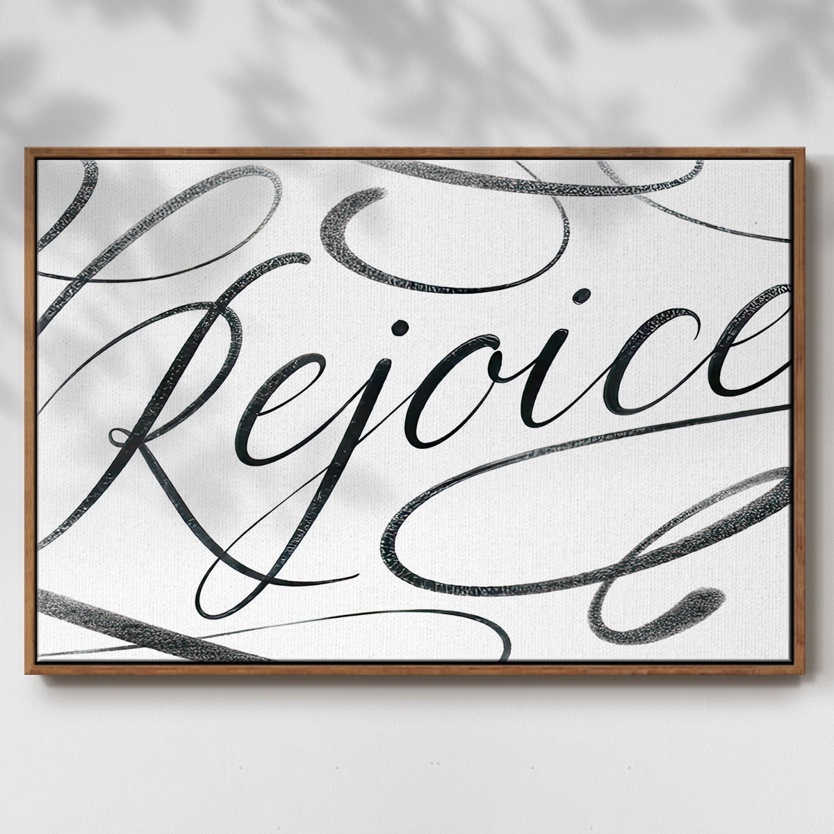 Rejoice - Framed Gallery Wrapped Holiday Canvas - 17 x 25 - Rosewood Frame