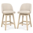 thumbnail image 4 of LUE BONA 26'' Swivel Bar Stools Set of 2, Counter Stools with Back & Footrest for Kitchen,Linen, 4 of 8