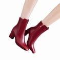 thumbnail image 2 of Women's High Chunky Heeled Boots, Zip Up Ankle Booties with Square Toe | Perfect for Casual Outings and indoors, 2 of 12